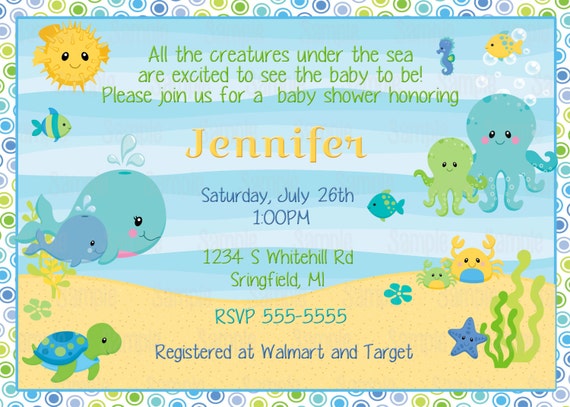 Under The Sea Baby Shower Invitations Free 2