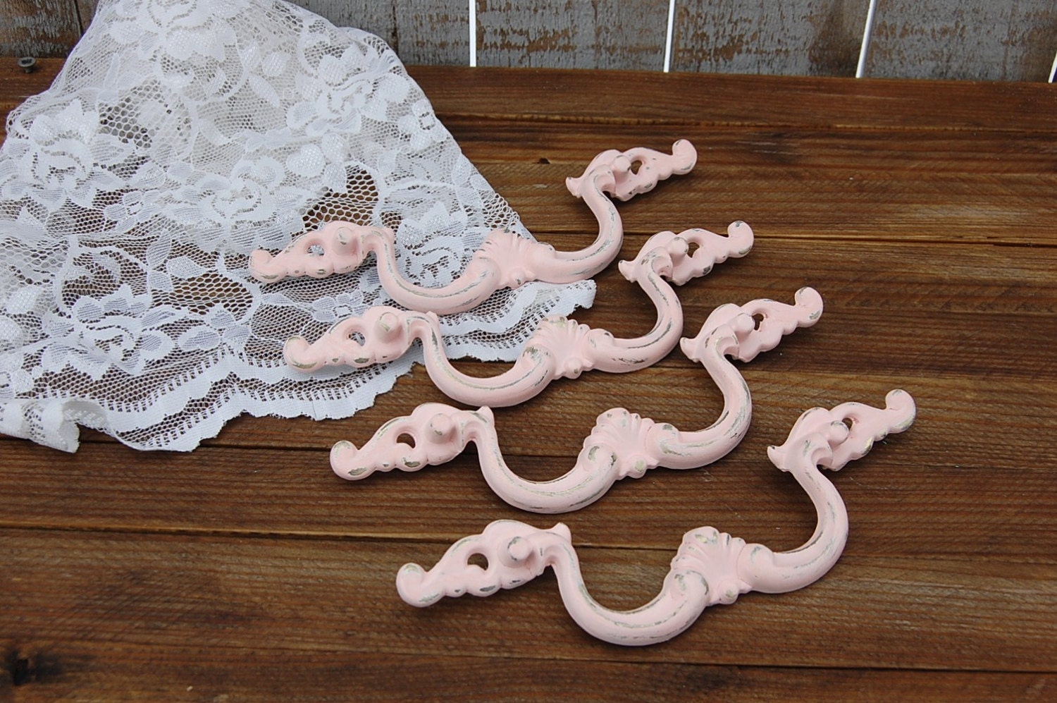 Drawer Pulls Shabby Chic Vintage Pink Ornate by TheVintageArtistry