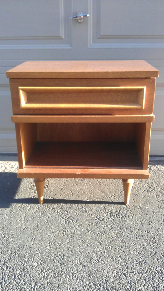 Mid Century Modern Nightstand MCM Midcentury Bedside Table