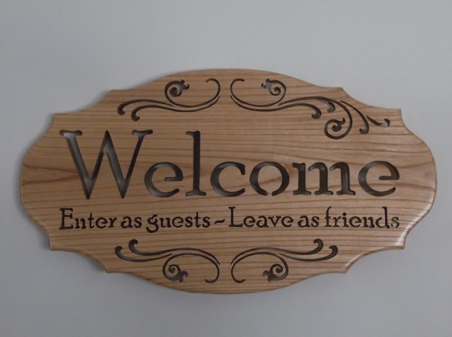 Welcome Enter as Guests Leave as Friends Wall Plaque