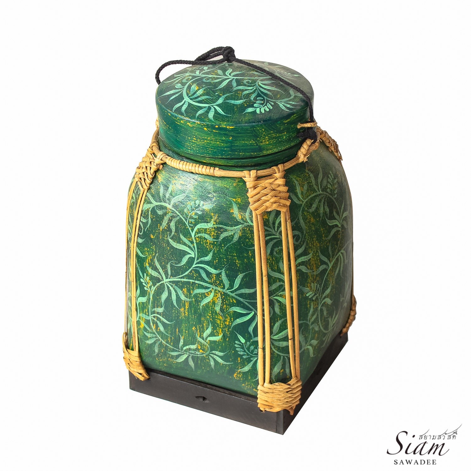 Decorative Thai Rice Box Container Rice Storage. by SiamSawadee
