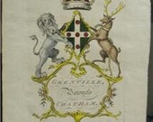 Jacobs ENG Peerage Rare Coat Of Arms Grenville Chatham