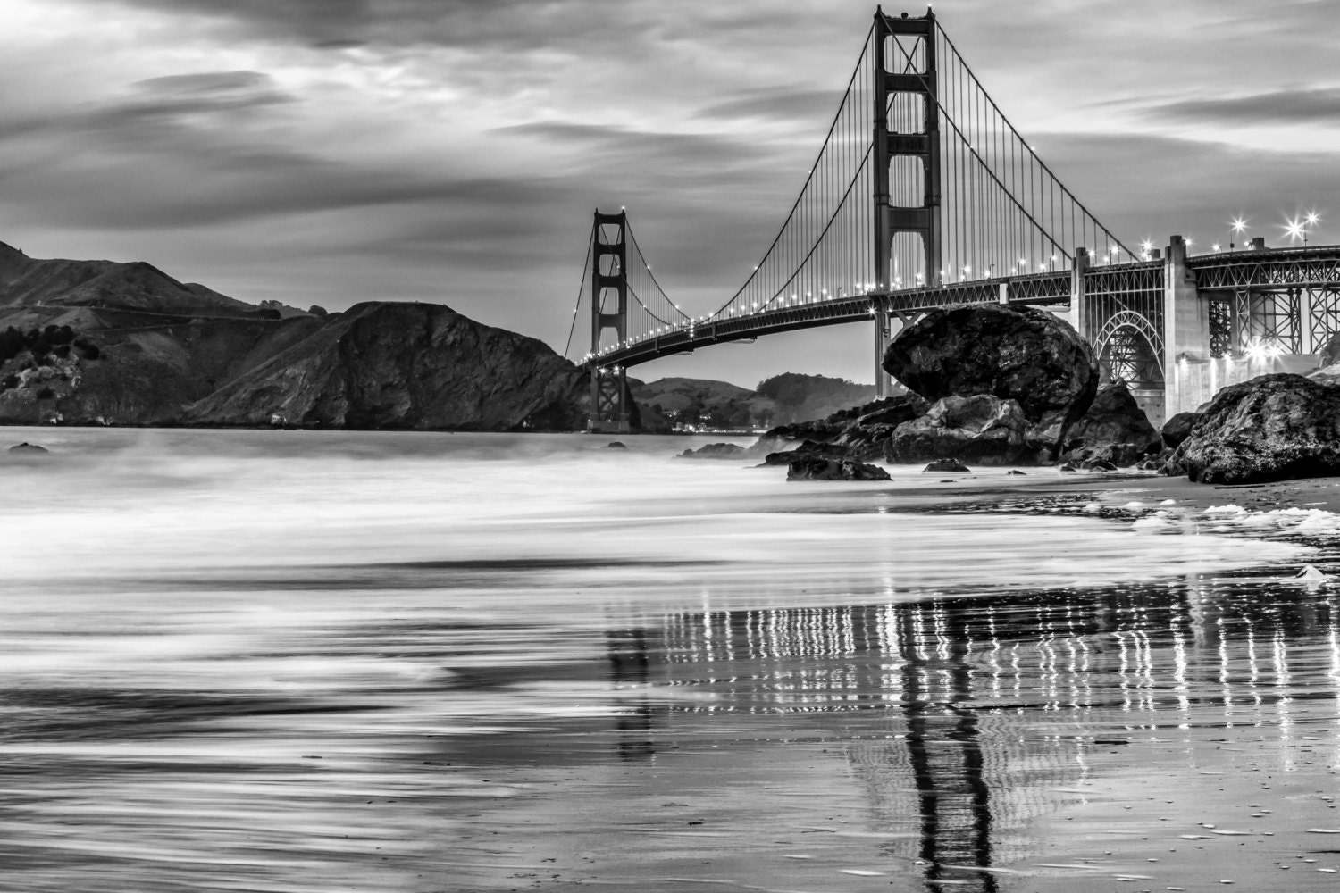 Black And White Golden Gate Bridge Print San Francisco