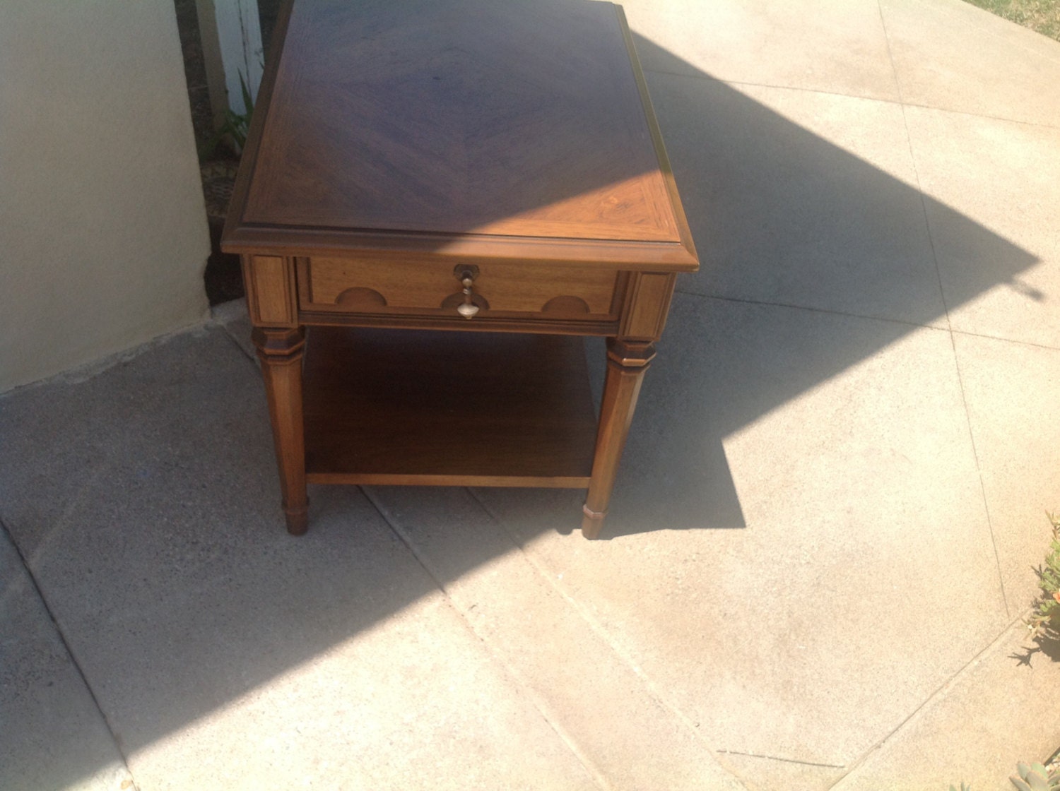 Side Table — Drexel Esperanto with One Drawer & One Shelf — Measures about 20″ x 26″ x 21″ H