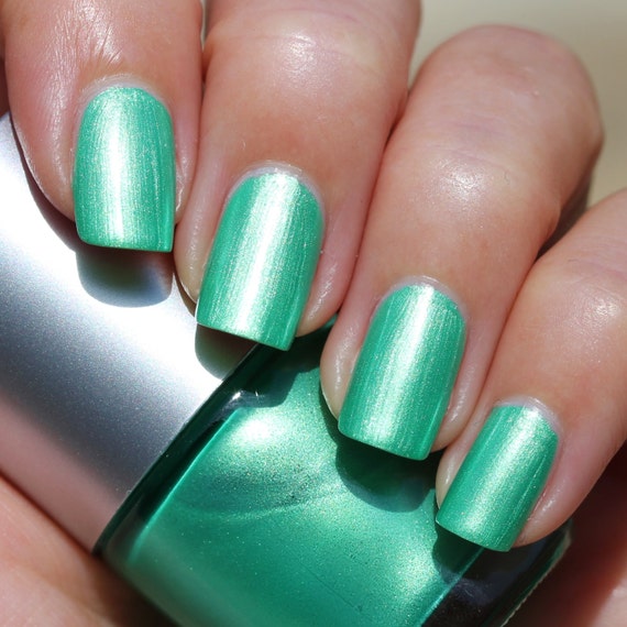 Seafoam Franken Nail Polish Shimmery light green color