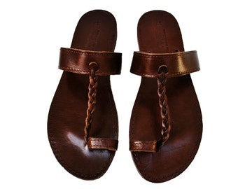 Leather boho sandals, women bohemian sandals shoes for women
