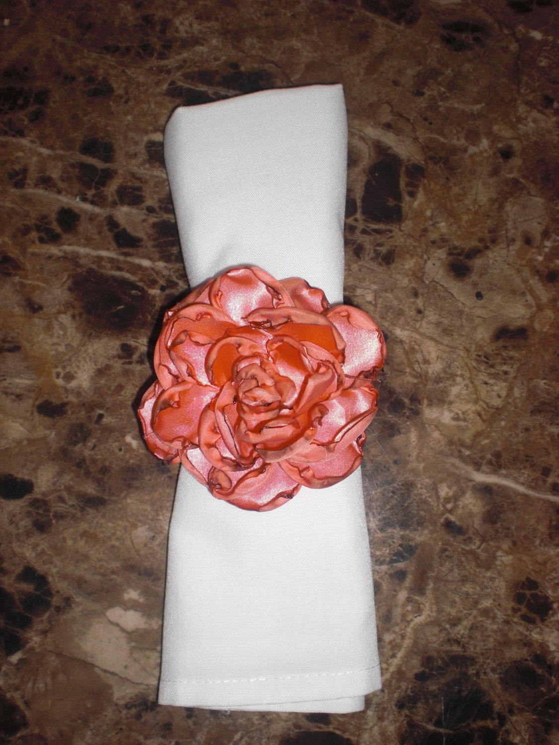 Silk Flower Rose Napkin Ring / Holder by BowsNBabes on Etsy