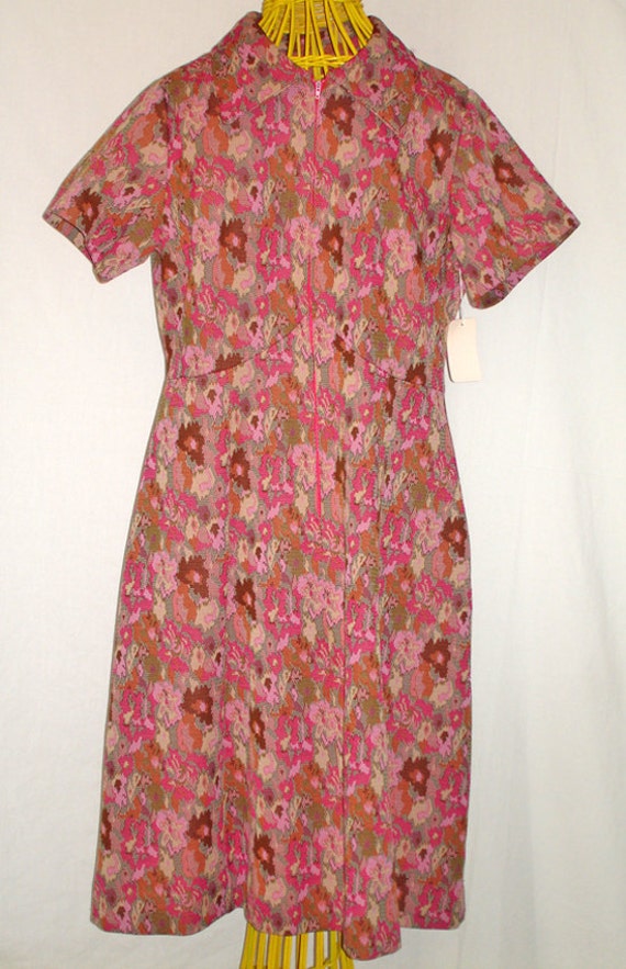 Vintage Polyester Late 60s-early 70s Home Sewn Dress