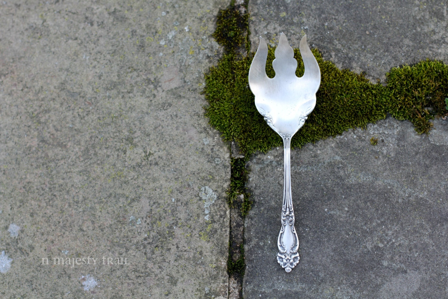 Spork Pattern Ornate Silverplate Serving Fork by Reed & Barton 1901. Floral Tiger ...