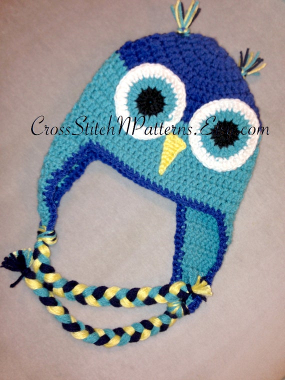 PATTERN TN013 Crochet Owl Hat Pattern Owl Hat Crochet Baby