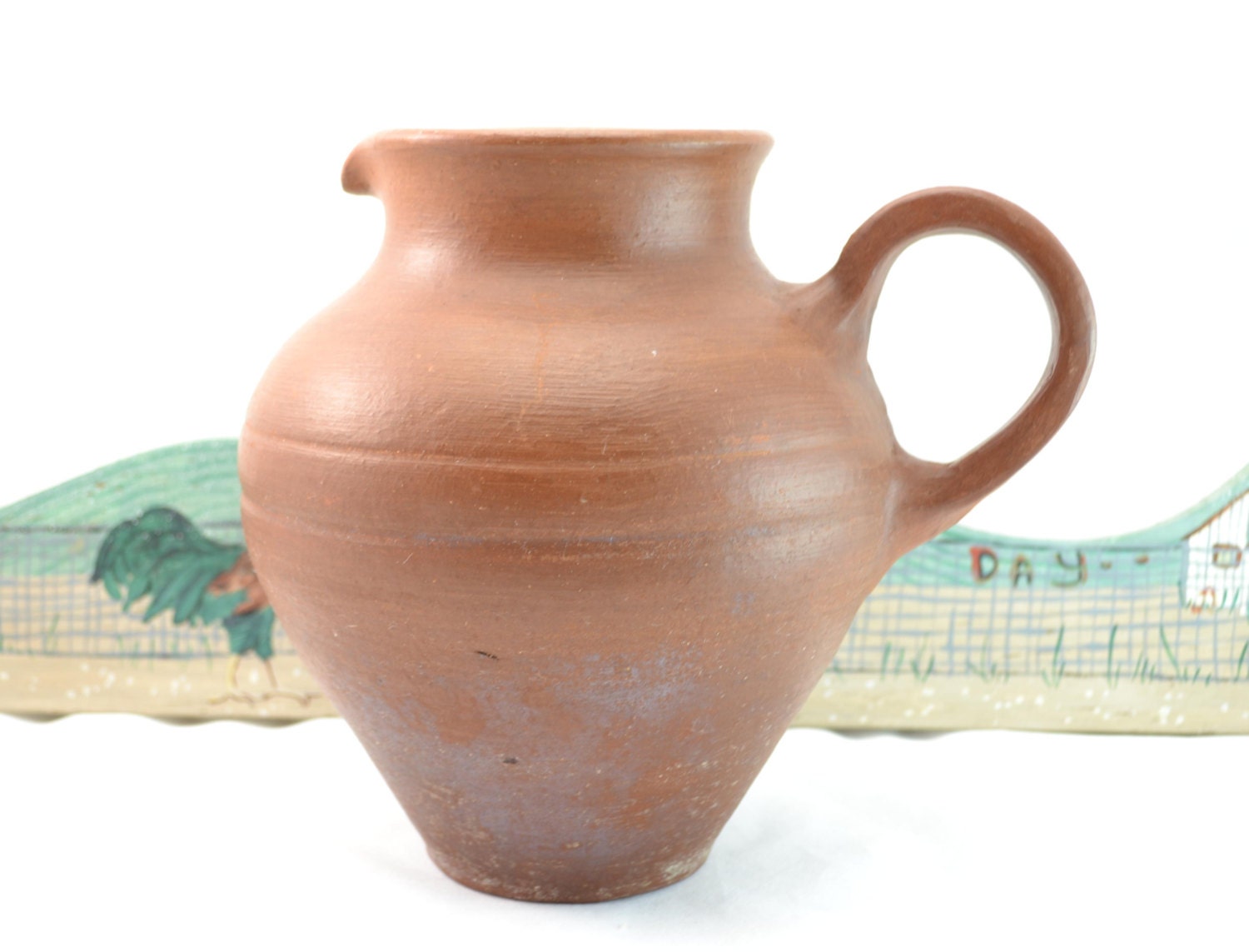 Vintage Decorative Pottery Water Pitcher Terracotta