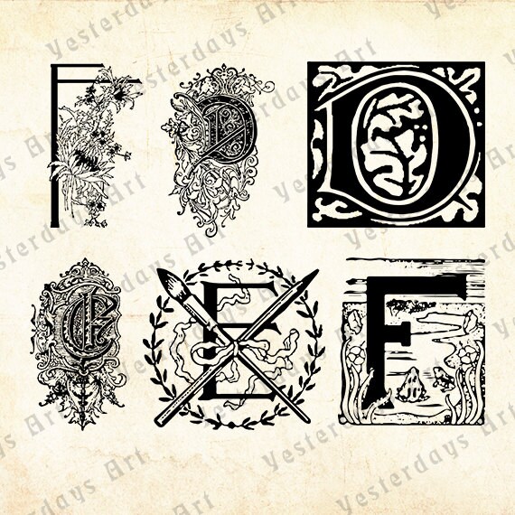 Vintage letras antiguas imágenes digitales 8. por YesterdaysClipArt Vintage letras antiguas imágenes digitales 8. por YesterdaysClipArt