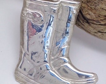 silver wellington boots