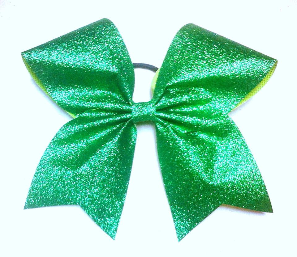 Kelly Green Glitter Cheer Bowlarge Green Cheer Bow Grass 9420