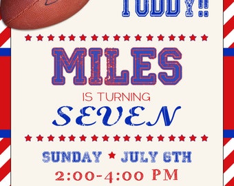 Football Birthday Invitation Football Party Football Invite Boys Birthday Party Sports Party Invitation