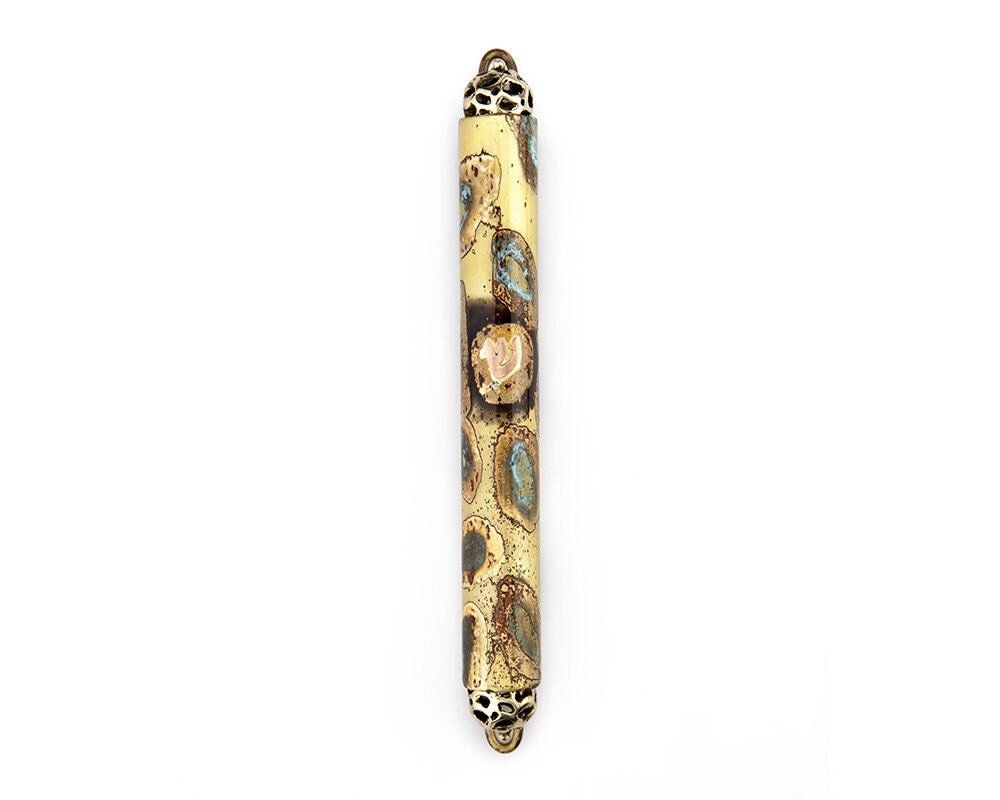 VENDITA cassa in ottone Mezuzah arte ebraica Mezuza