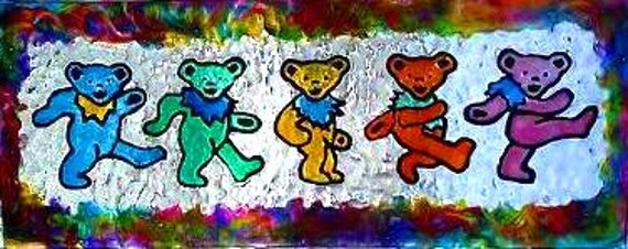 grateful dead dancing bears stained glass