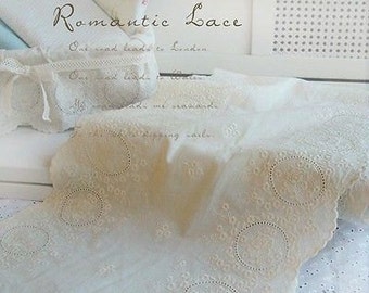 Burgundy YH1162 11.5cm 1Yds Broderie Anglaise Eyelet cotton lace trim 4.5/"