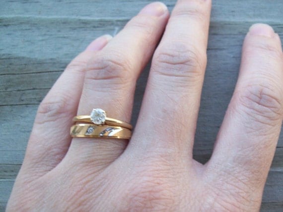 Vintage 1990 14kt Gold Diamond Engagement Ring by Sapphire107