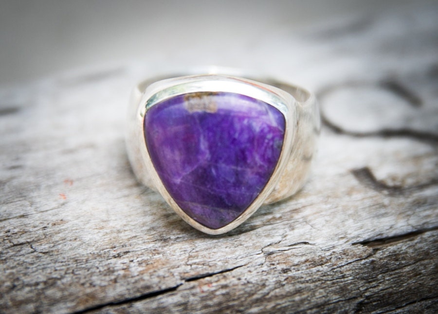 Sugilite Ring Sugilite and Sterling Silver by NaturalRockShop