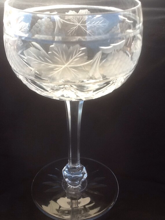 Items similar to antique Copper Wheel Engraved glasses gravic set of 4 on Etsy
