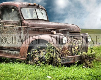 Digital Photography Backdrop/Background/Stock/Digital Design Resource/Old Junk Car/Commercial Use