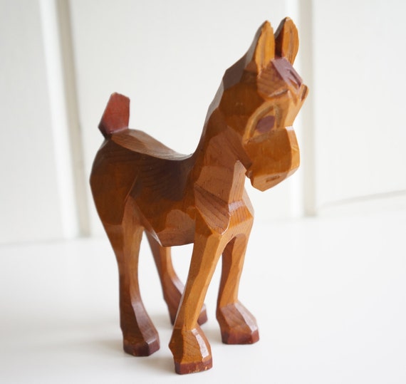 Carved Wooden Horse / Hand Carved Wooden Horse / Stylistic