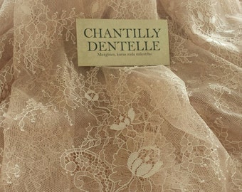 Ivory lace fabric Chantilly Lace French style by ChantillyDentelle