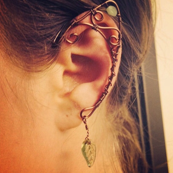 Wire woodland elf / woodland fairy elf ear cuff by ElysianPearl