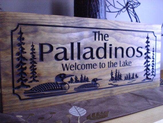 Rustic Wood rustic Cabin Personalized Sign Carved Ranch for  your  lake Lake  personalized Wooden signs