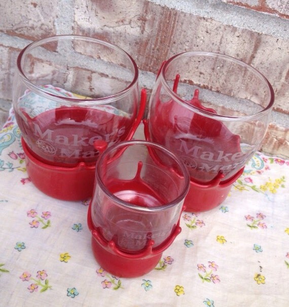 Makers Mark Etched Barware 2 Drinking Glasses & 1 by RetroRetake