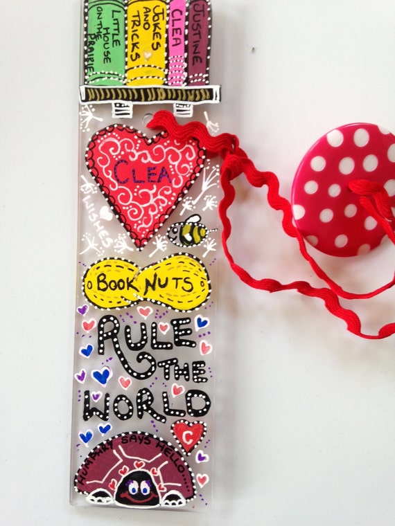 Personalised Illustrated Doodle Bookmark by Zipadeedoodle on Etsy