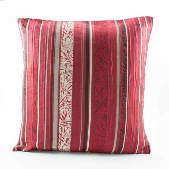 Red/Black Euro Sham 26x26 Decorative throw pillow by Fabricasia