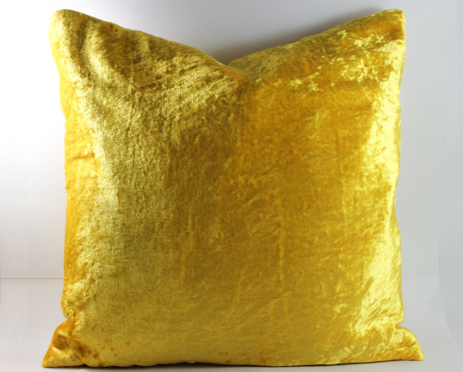 Mustard Yellow Euro Sham Silk Pillow cover 26x26 by Fabricasia