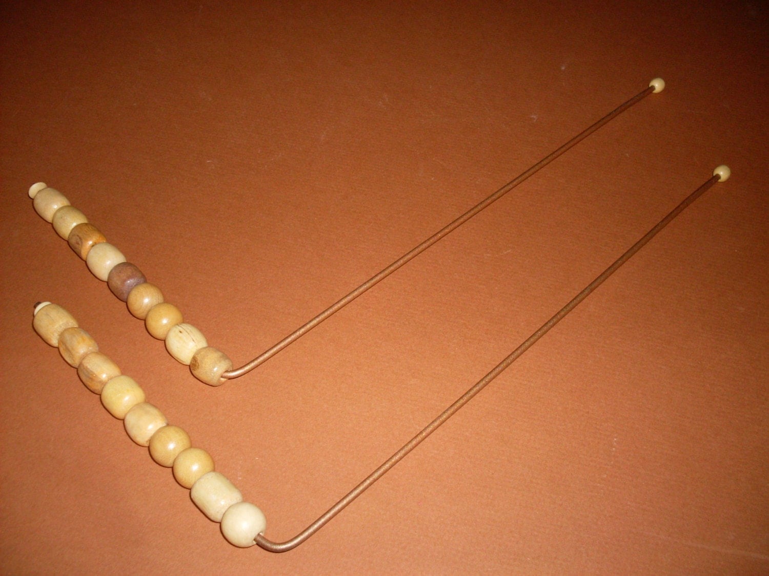 Dowsing / Divining Rods One Pair Copper Plated Wood