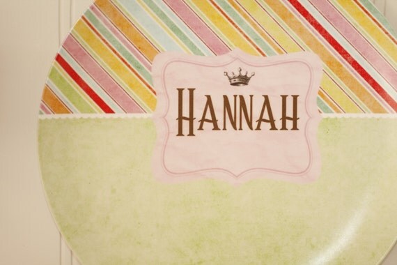 Prince M2M Personalized Name Plate, Pink Children's Melamine Cake Plate Il_570xn