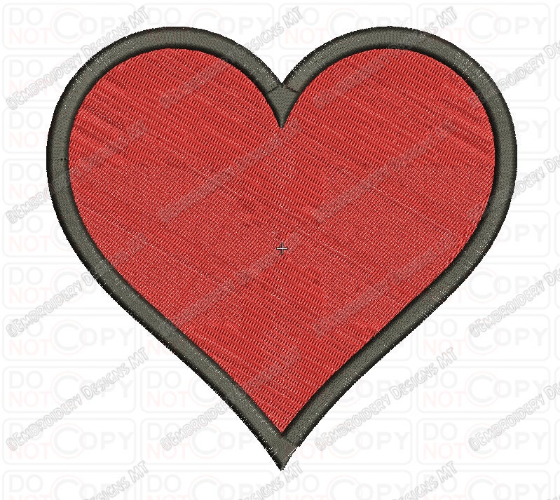 Heart Outline Valentine Embroidery Design in 1x1 2x2 3x3 4x4