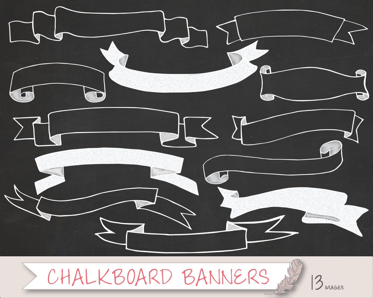 Banner Clipart Chalkboard Clipart Ribbon Banner Clipart