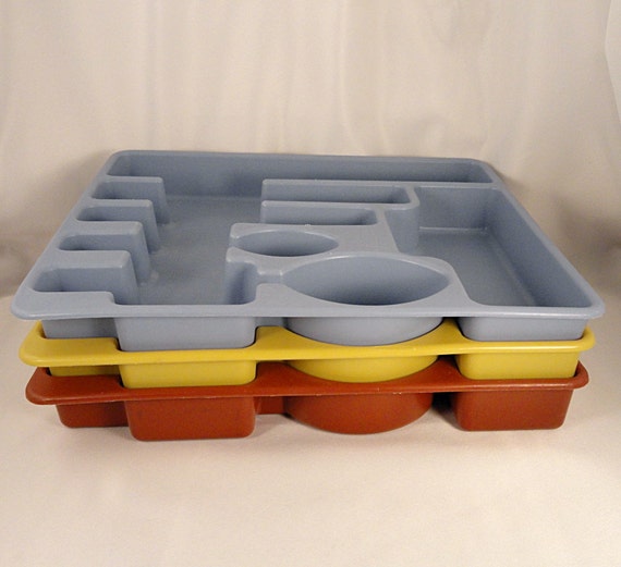 Vintage Rubbermaid Drawer Divided Flatware Cutlery Tray