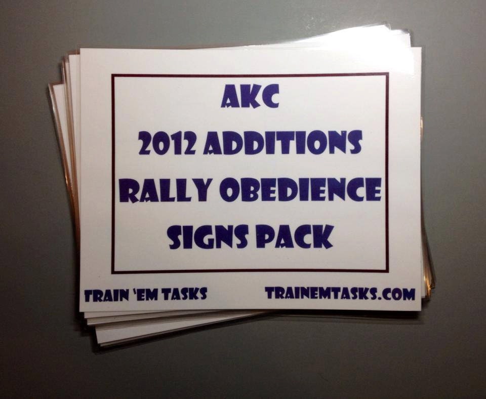 Full Sized AKC Rally 2012 New Additions Signs with exercise