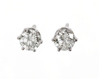 Gold Diamond Earrings-14K White Gold Earrings-Stud Earrings-Earrings for him-College graduation gift for her-Baby earring-Girls earrings