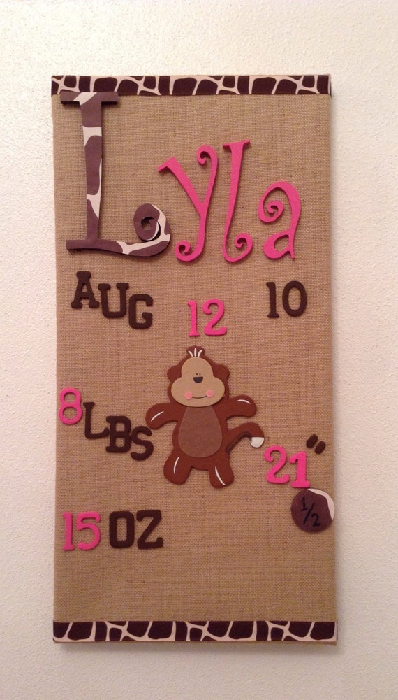 Items Similar To Personalized Wall Art, Baby Birth Statistics On Etsy