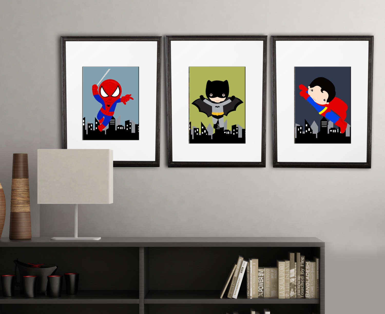 PRINTED superhero wall prints super hero wall art prints