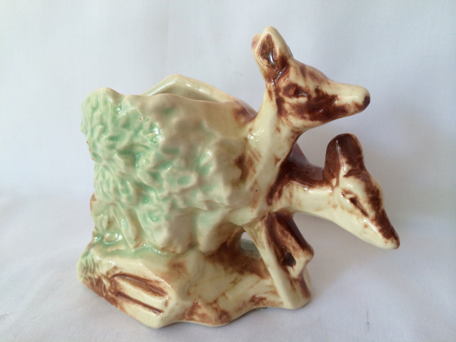 McCoy Pottery deer planter Vintage McCoy deer Planter Two