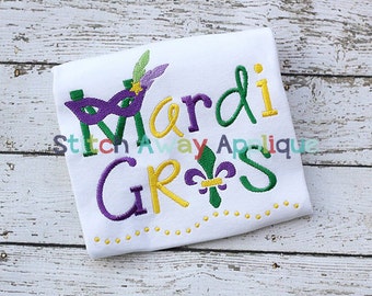 Mardi Gras Fleur de Lis Saying Machine Embroidery Design