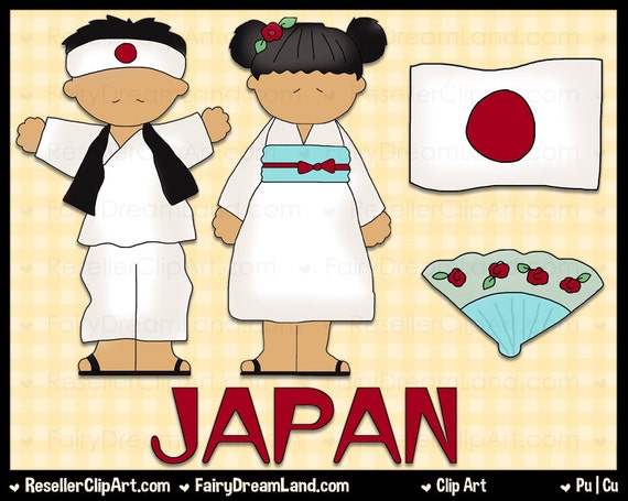 Japanese Kids Digital Clip Art Commercial Use Graphic Image