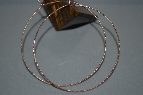 Textured Hammered Gold Hoop Earings - Extra Large Hoop Earrings - Thin Hoop Earings - 14k Rose Gold Filled Circle Earrings