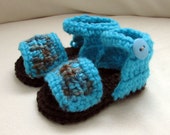 Baby Boy Handmade Crochet 3-6 month Sandals Baby Shower Gift/ Baby Accessories Shoes/ Photo Prop Ready to Ship/ Joella Crochet