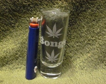 Marijuana Leaf Shot Glass: "Bongs"