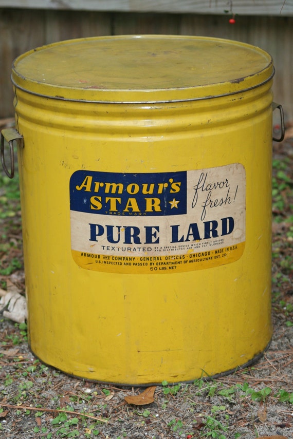 50 lb Lard Tin Armours Star Pure Lard 50 lb Tin Vintage